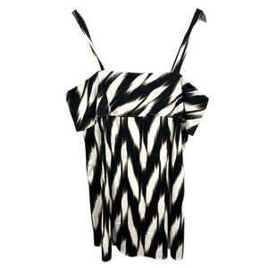 Banana Republic Linen Blend Ikat Print Black Cream Boho Vacation Resort NWT